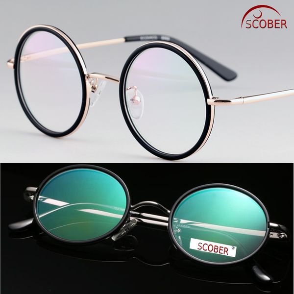 

scober = vintage 40s round upper class senator's antireflection coated reading glasses titanium alloy spectacles +0.75 +1 to +4, White;black