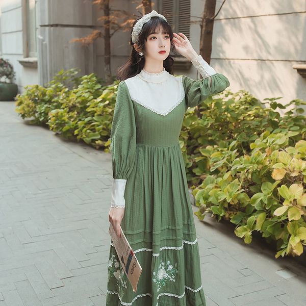 

контраст вышитых платья небольшой осенью свежие в талии цвета контраста и длиной качания вышитой и arrangedshowing тонкого temperamentar, Black;gray