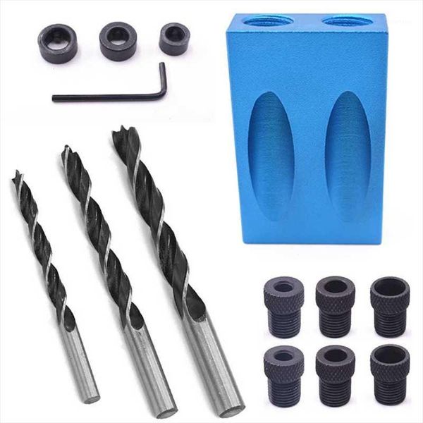 

woodworking hole locator drill bits 15 degree angle locator bits hole jig clamp kit for woodworking tools1