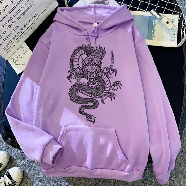 

2020 chine dragon print e street casual hip hop sweatshirts men streetwear hoody oversized hoodi, Black