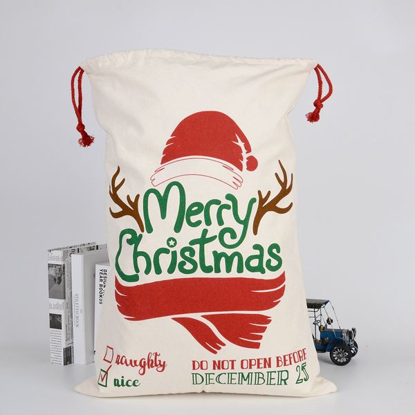 

рождество олени санта sack шнурок холст present мешок xmas сумки украшения dhd643
