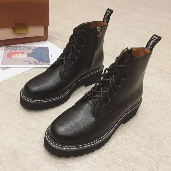 

2021 new style for the british autumn and winter of vintage martin handsome locomotive boots 51z3, Black