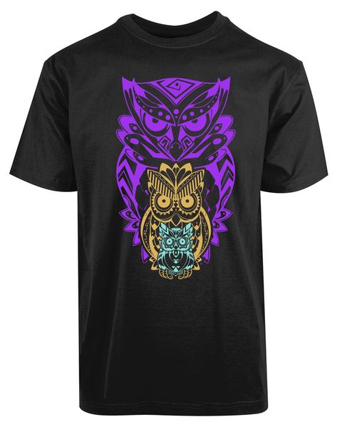 

three colorful owls animal new men shirt pet lovers funny humor casual tee sport hooded sweatshirt hoodie