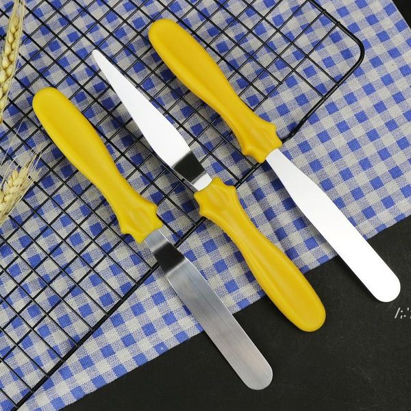 3 pçs / conjunto de aço inoxidável bolo spatula conjunto ferramentas de cozimento manteiga creme congelamento faca de gelo offset espátula de pastelaria bolos JJE13106