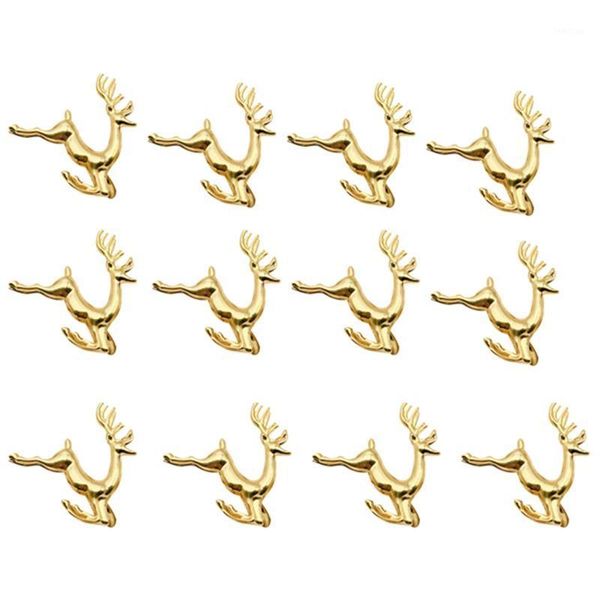 

12pcs christmas elk deer napkin rings gold alloy napkin buckle ring holder l restaurant wedding party dinner table de1