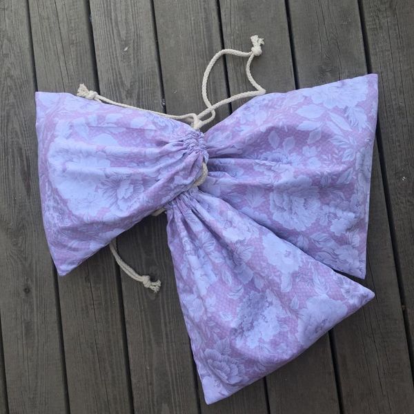 

cotton twill drawstring pouch eco multi-purpose bag party gift bag peony flower pink yl0416c f