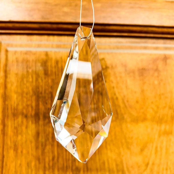 

75mm diamond faceted crystal prism lamp chandelier decor cut glass pendant diy suncatcher glass art hanging decor arrow lance h wmtsqw
