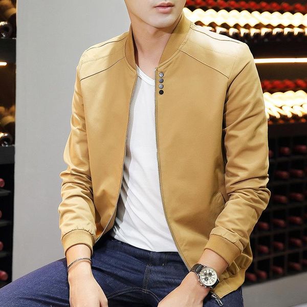 

autumn new hooded jacket youth baseball uniform thin coat's men, Black;brown