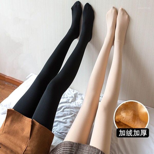 

women plus size autumn winter tights high elastic velvet warm pantyhose keep warm legins female tights1, Black;white