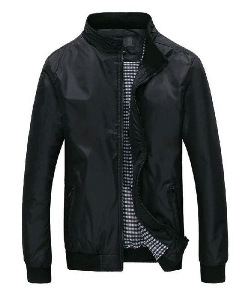 

2020 brand men's jacket solid color men's spring and autumn slim collar collar wind jacket clothing, Black;brown
