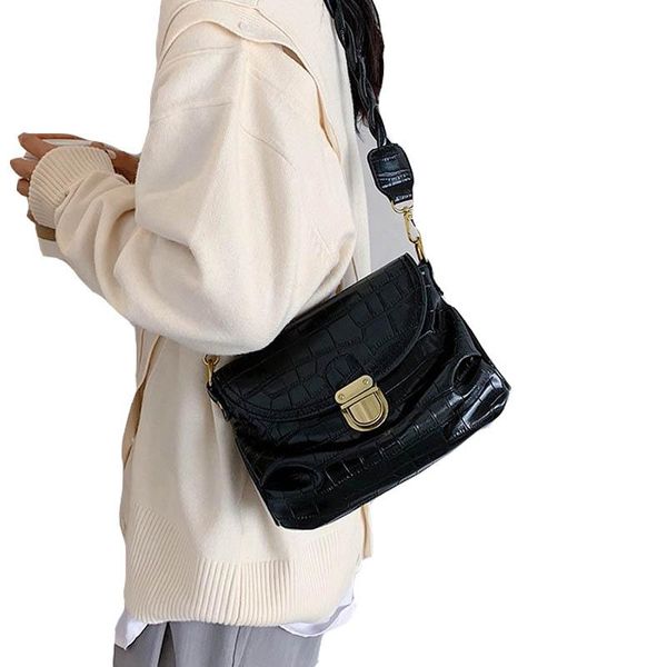 

crocodile pattern women shoulder messenger bag designer female flip purses and handbags fashion shopper clutch bag leather case