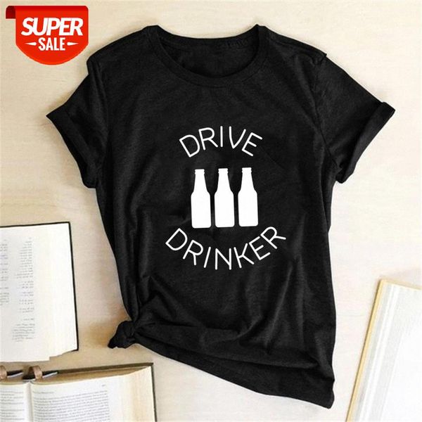 

drive drinker printing t-shirts women summer graphic tee harajuku clothes shirts for women loose short sleeve ladies femme #3w7b, White