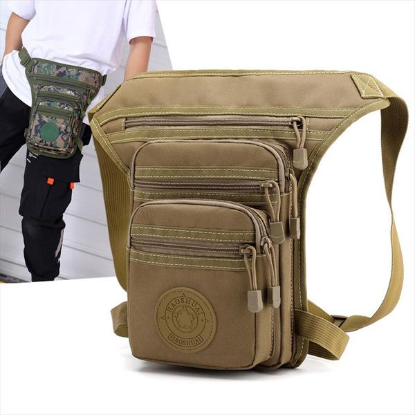 

men camouflage nylon waist bags motorcycle thigh drop legsbag waterproof belt bag casual fanny pack travel crossbody bags male
