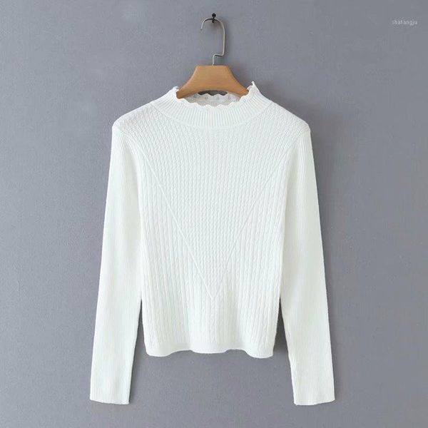 

yd30-8939 european and american fashion storm edge collar sweater1, White;black