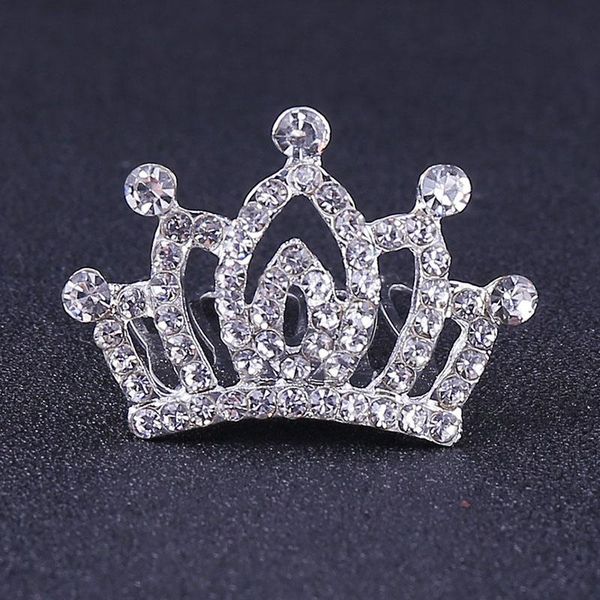 

forseven small crown children hair combs jewelry rhinstine bride hair comb tiaras headpice kids princess accessories jl, Golden;silver