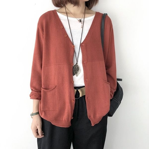 

2021 coat women's knitted cardigan spring new loose fall wear thin foreign-style woman's sweater short jacket 9jyg, White;black