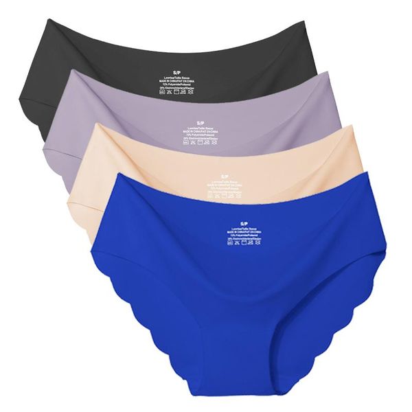 

women's panties 3pcs/lots for women briefs set seamless lingerie solid mid-waist cotton panty female underpants underwear, Black;pink
