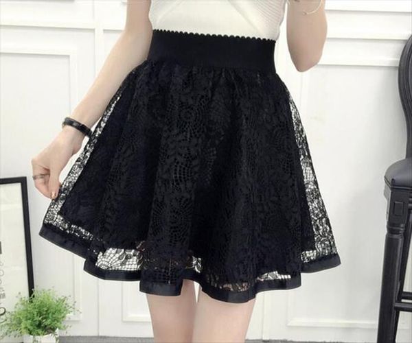 

весна лето женщины юбка сексуального шнурок сетка выдалбливает тонкий bodycon tight линия элегантная прозрачная черная белая юбка, Black