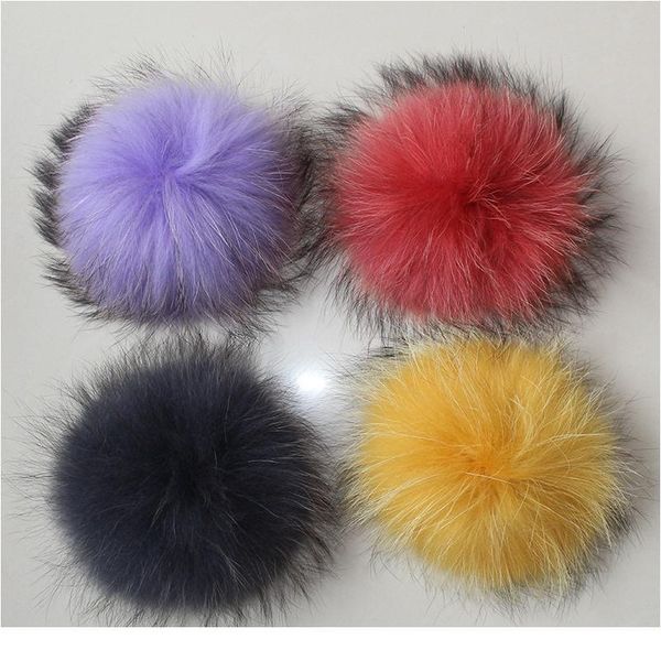 

dankeyisi 5pcs/lot real fluffy fur pompoms nature raccoon fur pom poms mink fur fox pompon for knitted skullies jllaes