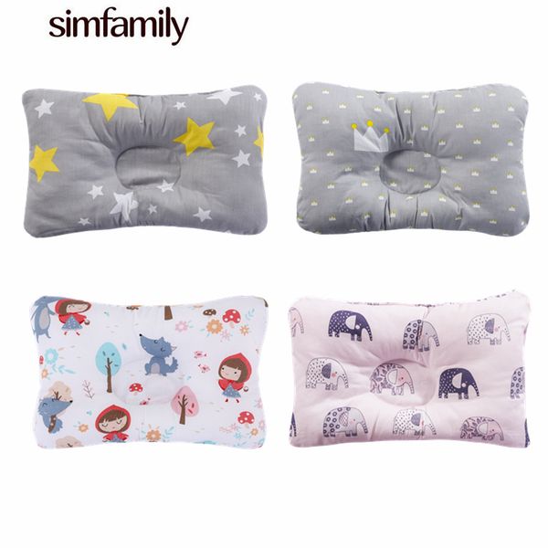 

[simfamily]4pcs/set aby nursing pillow infant newborn sleep support concave cartoon pillow printed shaping cushion baby pillow lj200916