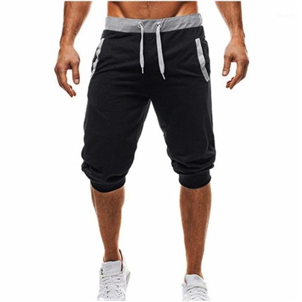

running shorts men casual breathable fitness gym sport with pocket for1, Black;blue