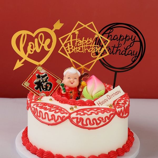 

xccvo acrylic card baked cake cake feather plug-in crown flag decorative happy baking decorative party card hyd9i