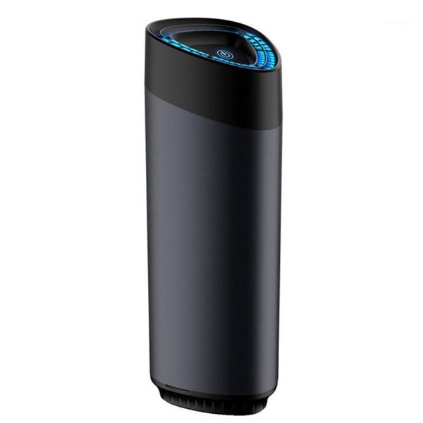 

portable intelligent aluminum air purifier usb multi-layer hepa filter screen, anion purification car air aroma function1