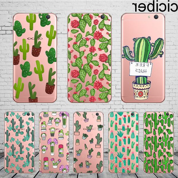 

ciciber coque cover for oppo a37 a39 a57 a59 a83 a5 a7 ax7 a3s f1s f11 f5 youth phone case soft silicone tpu shell plant cactus