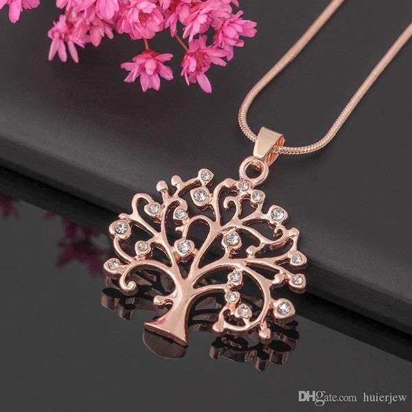 

hip hop jewelry men elegant pretty gold color statement necklaces long chain necklace tree of life pendant necklace, Silver