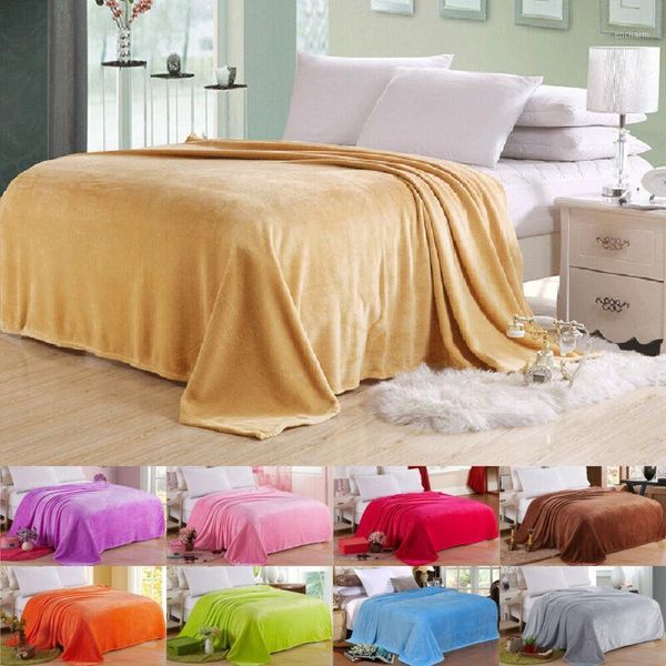 

soft large luxury faux fur throwover plain warm fleece bed blanket sofa travel /by1