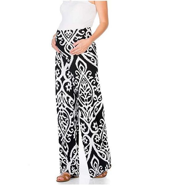 

wide leg maternity pants qmilch pregnancy trousers maternity leggings for pregnant women printed pants plus size bohemia, White