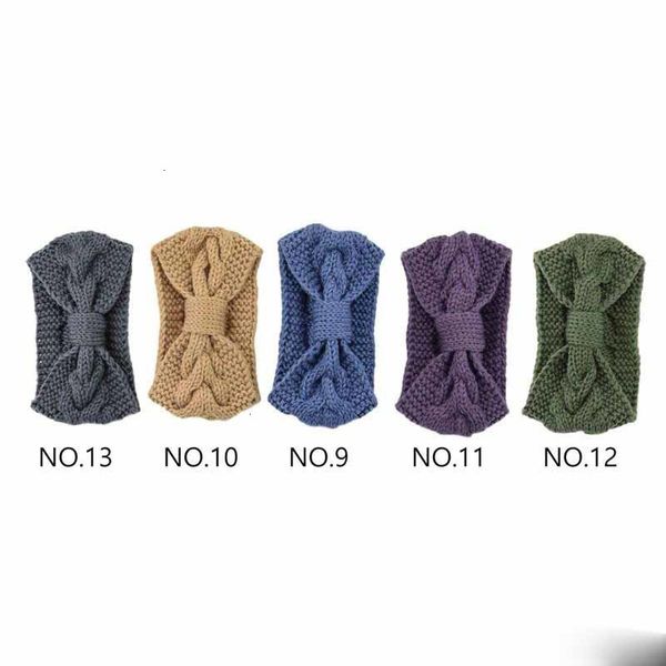 

colorful colors women hairband twist knitted crochet 13 headband winter ear warmer elastic band wide hair accessori
