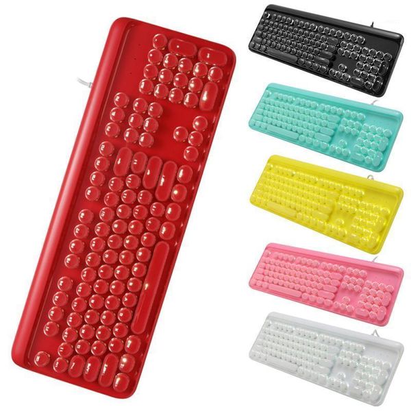 

keyboards mechanical keyboard durable usb wired solid color 87 keys white backlit crystal key cap esports gaming deskcomputer keyboard1