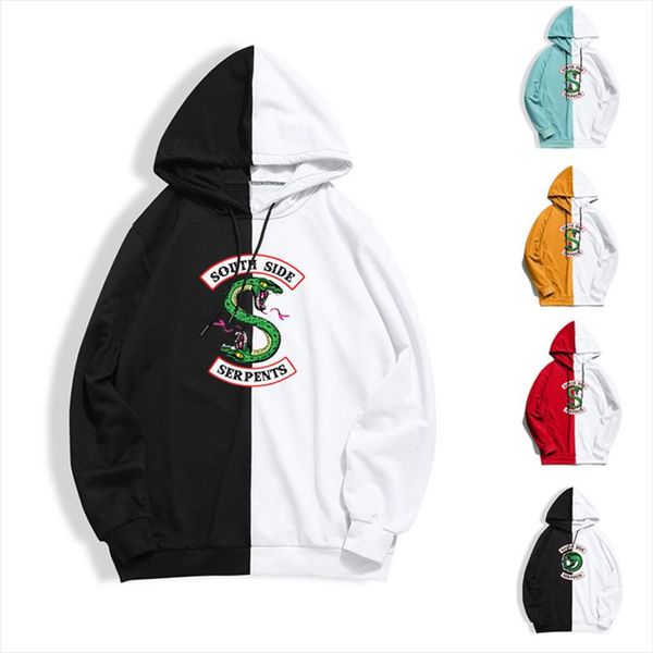 

kpop clothing south side serpents riverdale hoodie sweatshirts hooded for girls female riverdale southside hat jacket coat, Black