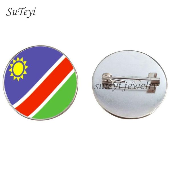 

suteyi pattern флага стекло броши броши значки кристалл купола pins ювелирные изделия мавритания марокко мозамбик намибия африканский jllvzz, Gray