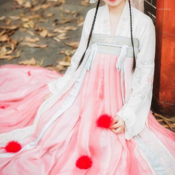 

new chinese female ancient hanfu dress embroidery tang suit traditional chinese clothing festival outfit dance costume dl41371, Black;red