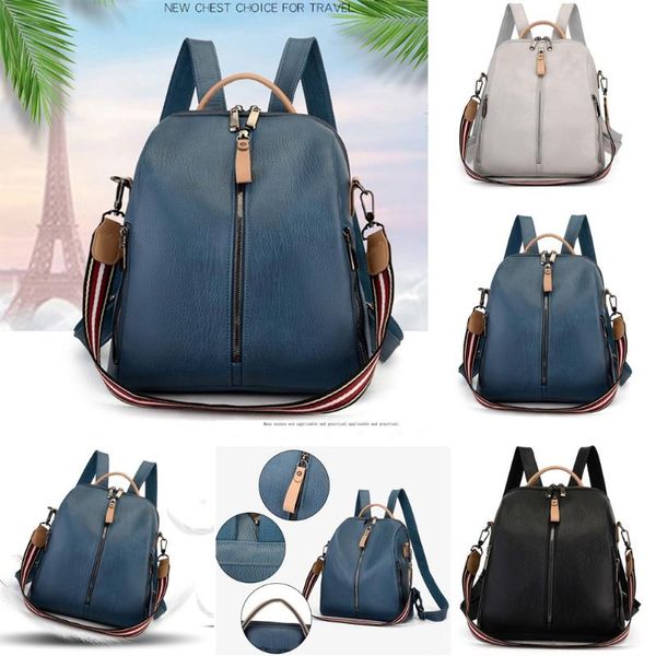 

fashion women's outdoor solid color nylon multi-function backpack shoulder bag