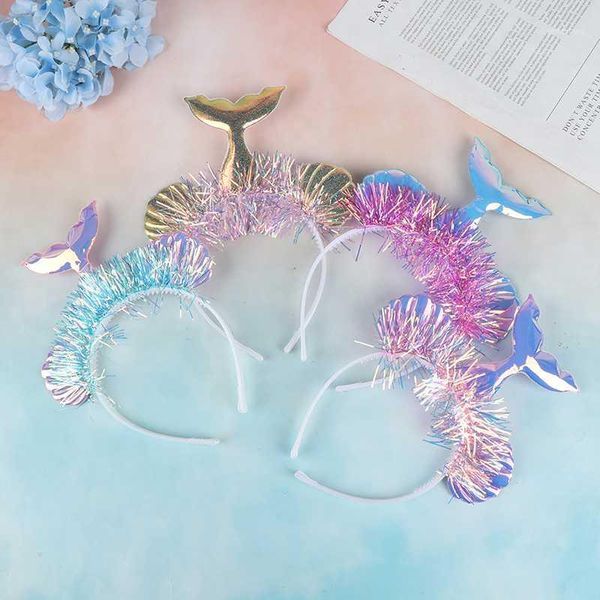 

1pc glittered tail headband hair accessories christmas party decor gift for kids hairband1, Slivery;white