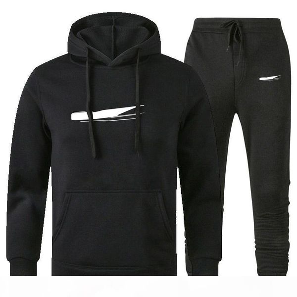 

men designer hoodies pants set hooded tracksuit mens sweat suits patchwork black solid color 2020 autumn winter 2pcs hoodies sportsuit 3xl, Gray