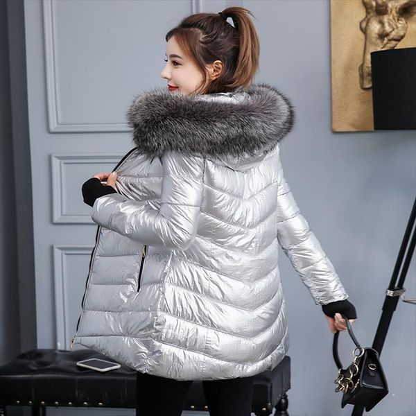 

2021 new winter jacket women big fur belt hooded thick womens down jacket x long female jacket coat slim warm winter outwear, Black