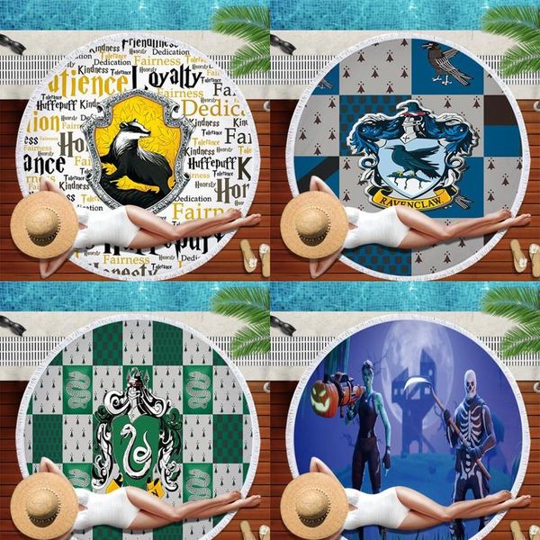 

летние круглые пляжное полотенце фламинго тропический завод с тропическим заводом с ручной емкости