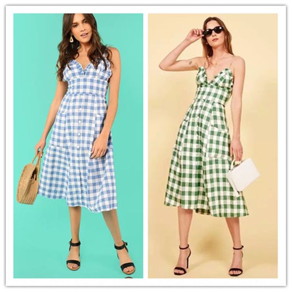 

2020 plaid open back skirt dress 2020 women's plaid open back suspender suspender skirt dress women's mtvrt, Black;gray