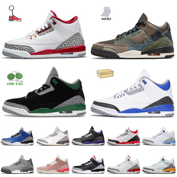 

with box jumpman basketball shoes fashion women mens trainers cardinal red court purple patchwork camo pine green black cement rust pink unc, White;red
