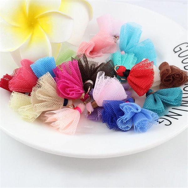 

20pcs organza tassel fringe pendant diy party tulle tassel trim headwear garment jewelry decor gauze mesh small tassels lace h wmtpcc