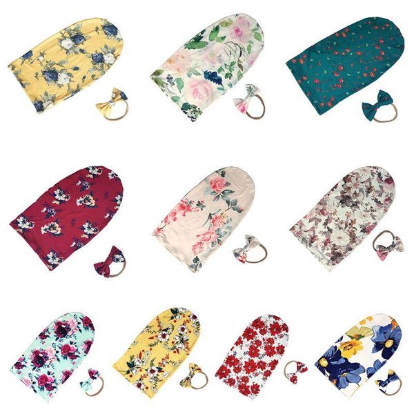 

infant swaddle blanket newborn baby wrap cloth sleeping bag bow-knot headband