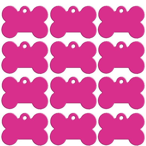 

20pcs/lot dog collar accessories alumilum pet puppy dog tag personalized bone name phone id tags customized doub bbyfik