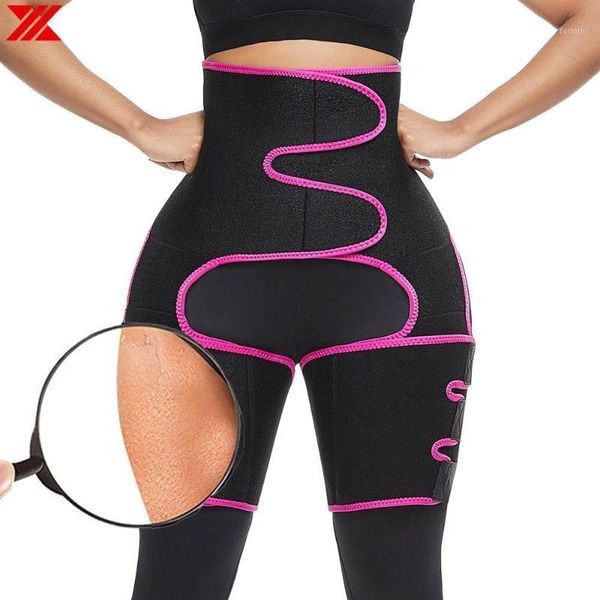 

hexin neoprene leg shapers slim thigh trimmer sweat body shaper waist trainer band leg shapewear fat burning slimming belt1, Black;white