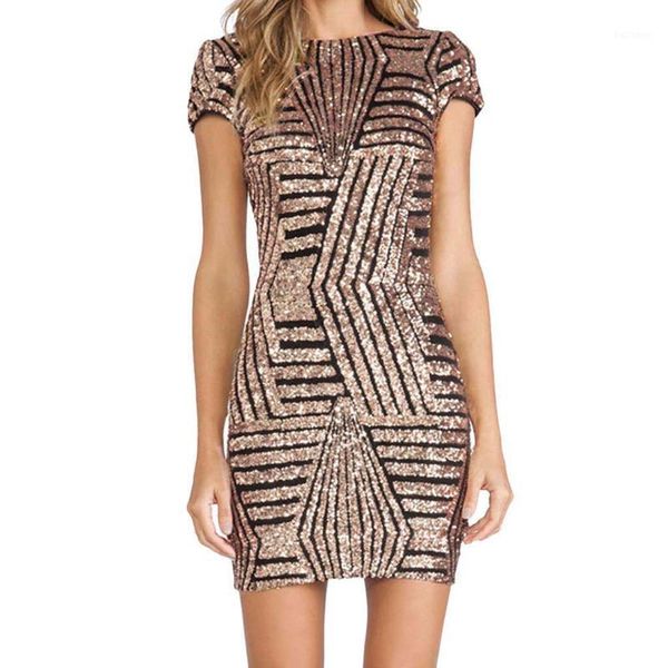 

backless gold sequin women dress short sleeve bodycon mini party short dress package hip sheath vestidos dropshipping 11221, Black;gray