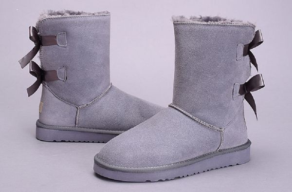 

in stock]classic australia wgg women platform womens fur boot girls lady bailey bow winter snow half knee australian boots 36-41, Black