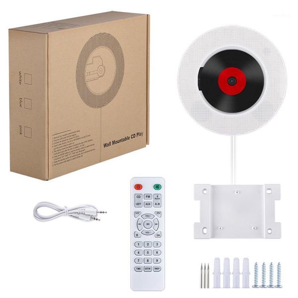 

portable wall mountable bluetooth cd player usb drive led display hifi speaker audio with remote control fm radio built-in(eu pl1